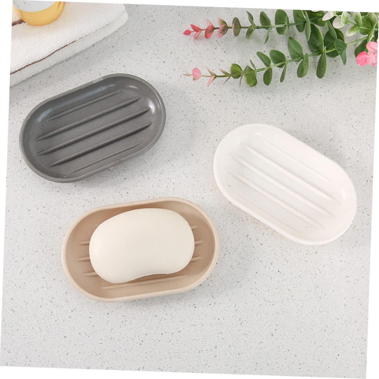 Alipis Oval Soap Holder Beige Pp Material