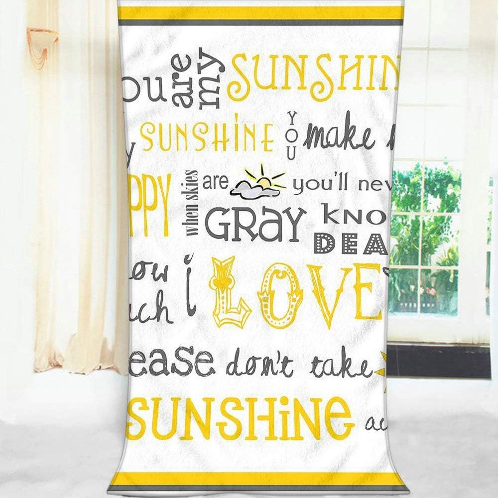 Soft Bath Towels You Are My Sunshine for Home Beach Camping