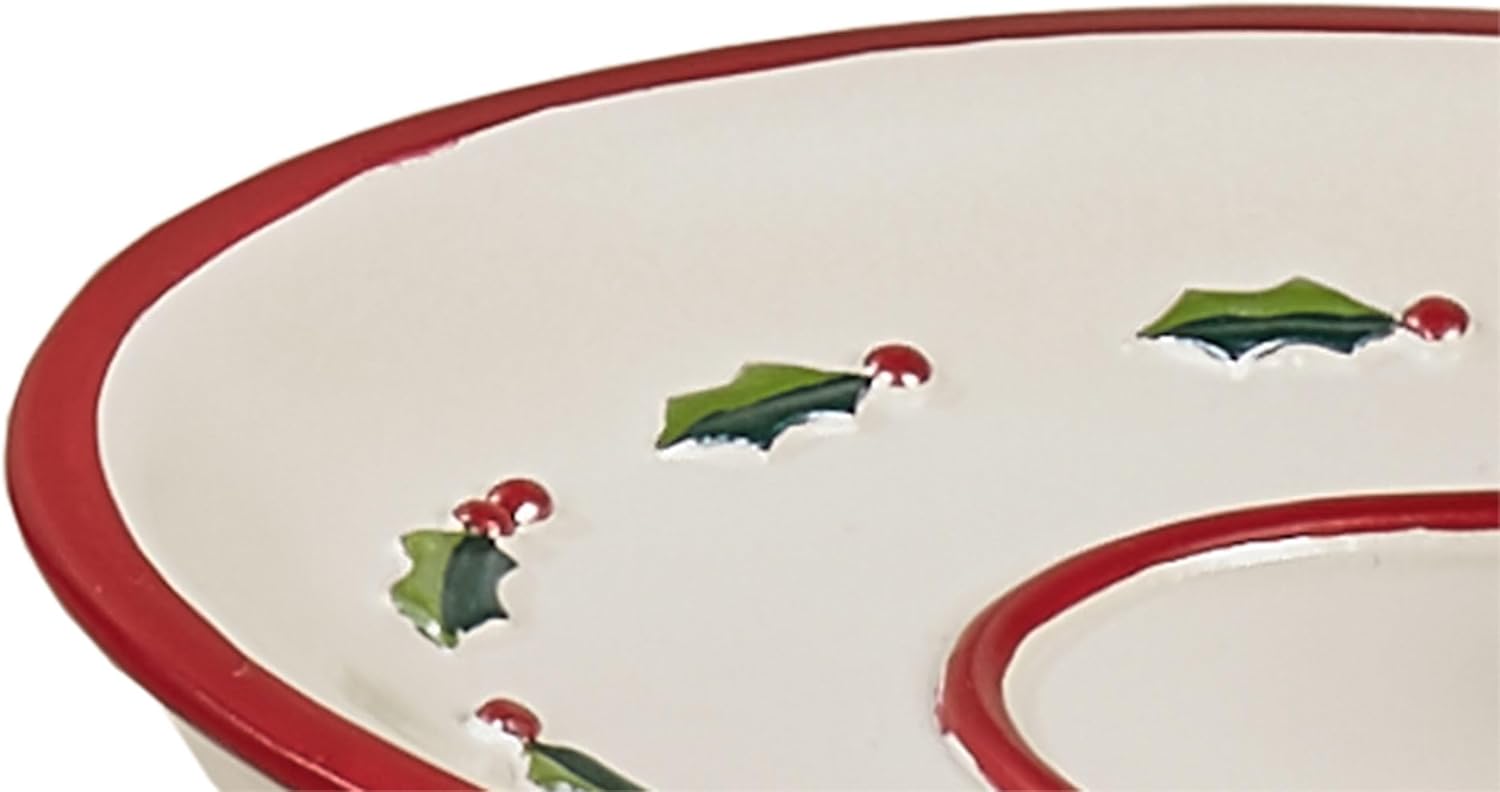 Touch of Class Holly Wreath Soap Dish Eggshell 1