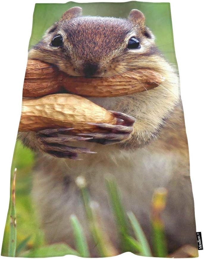 Moslion Soft Bath Towels Squirrel Cut 64x32 Inches