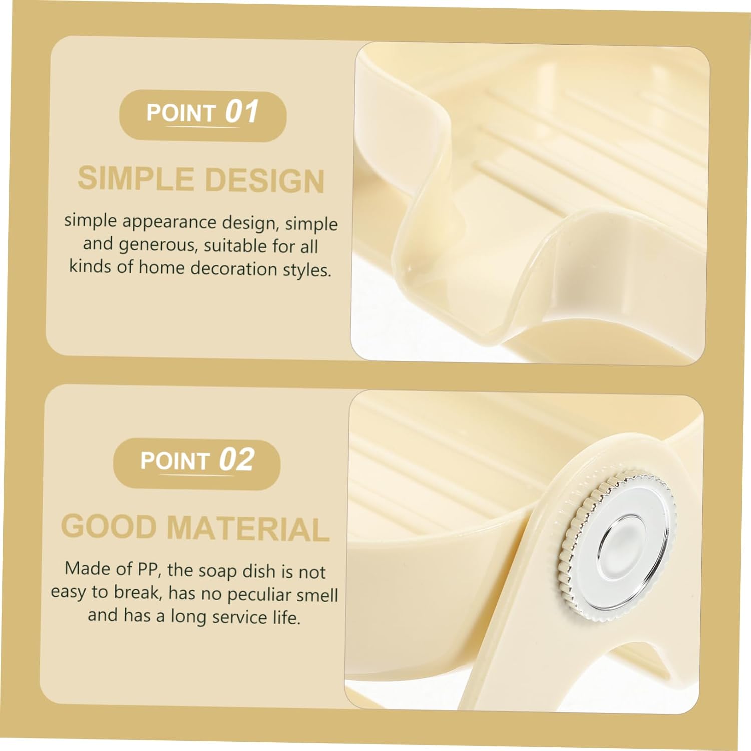Bebemoko Self-Draining Soap Dish for Bathroom Kitchen Laundry