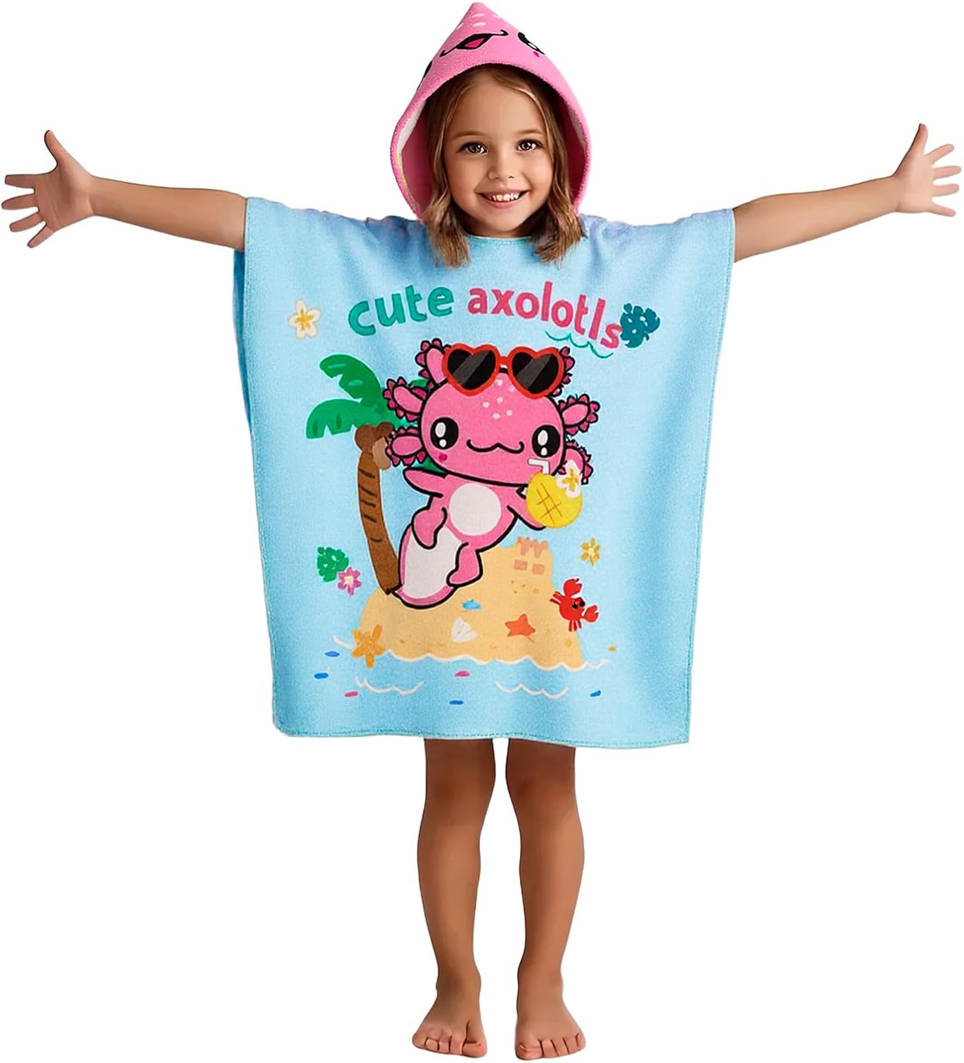 PinkSheep Kids Beach Towel with Hood and Buckle 1