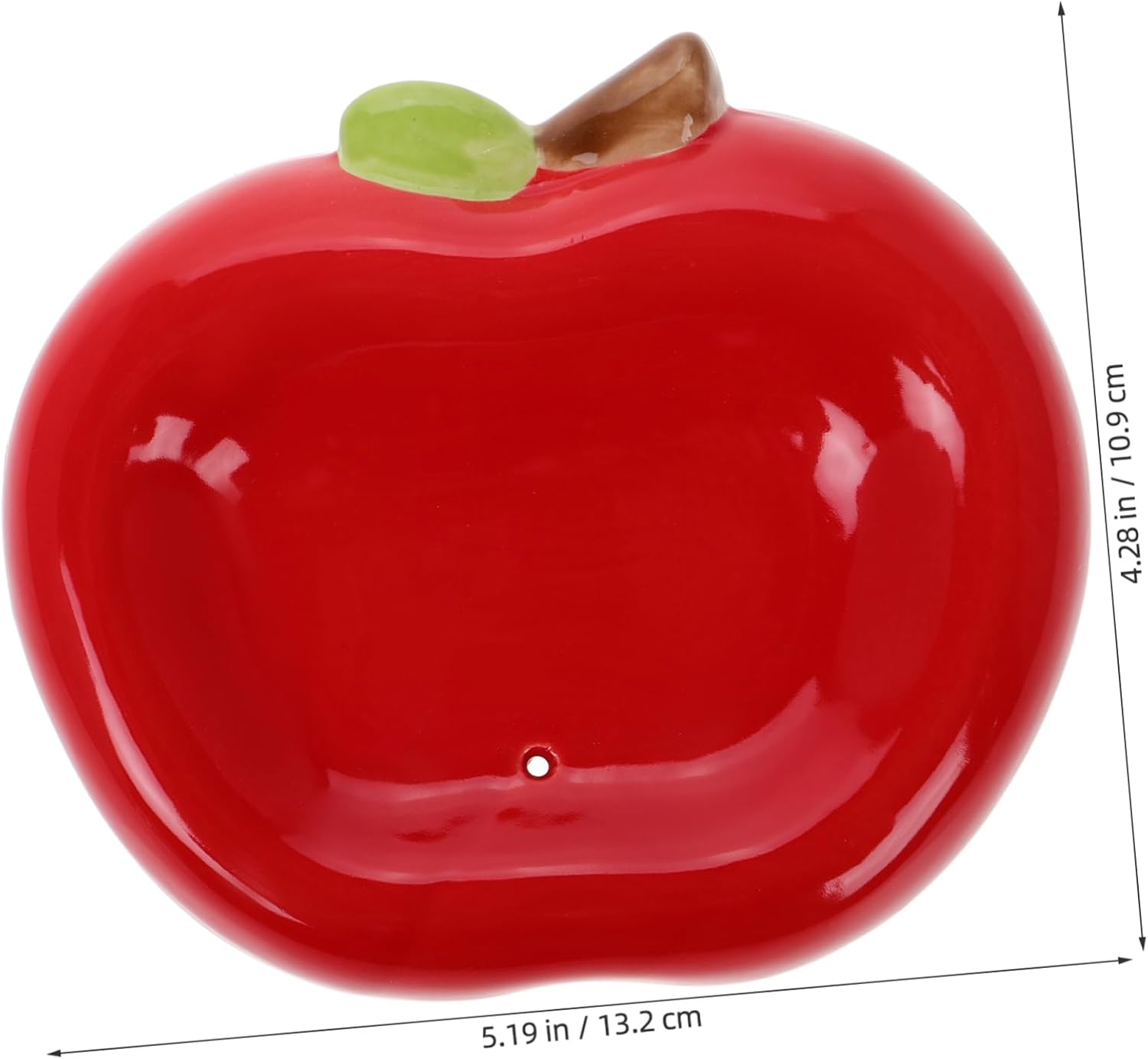 Apple Shaped Ceramic Soap Dish with Drainage Hole
