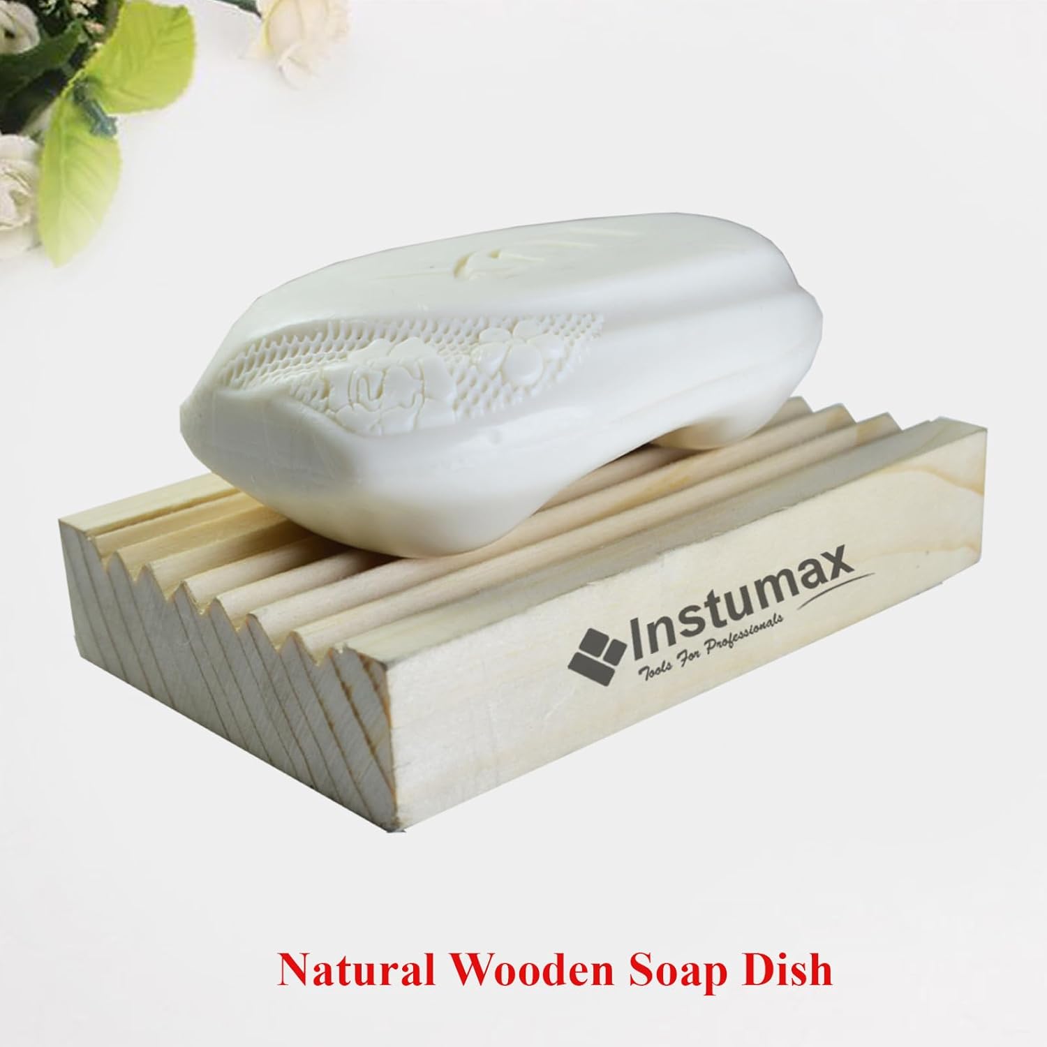 INSTUMAX Simple Soap Dish Wood Natural Pine Minimalist