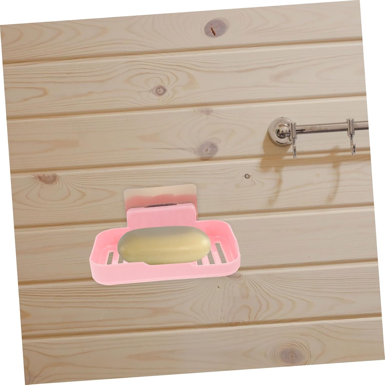 Zerodeko 2pcs Wall-Mounted Soap Dish with Adhesive Sturdy PP Material