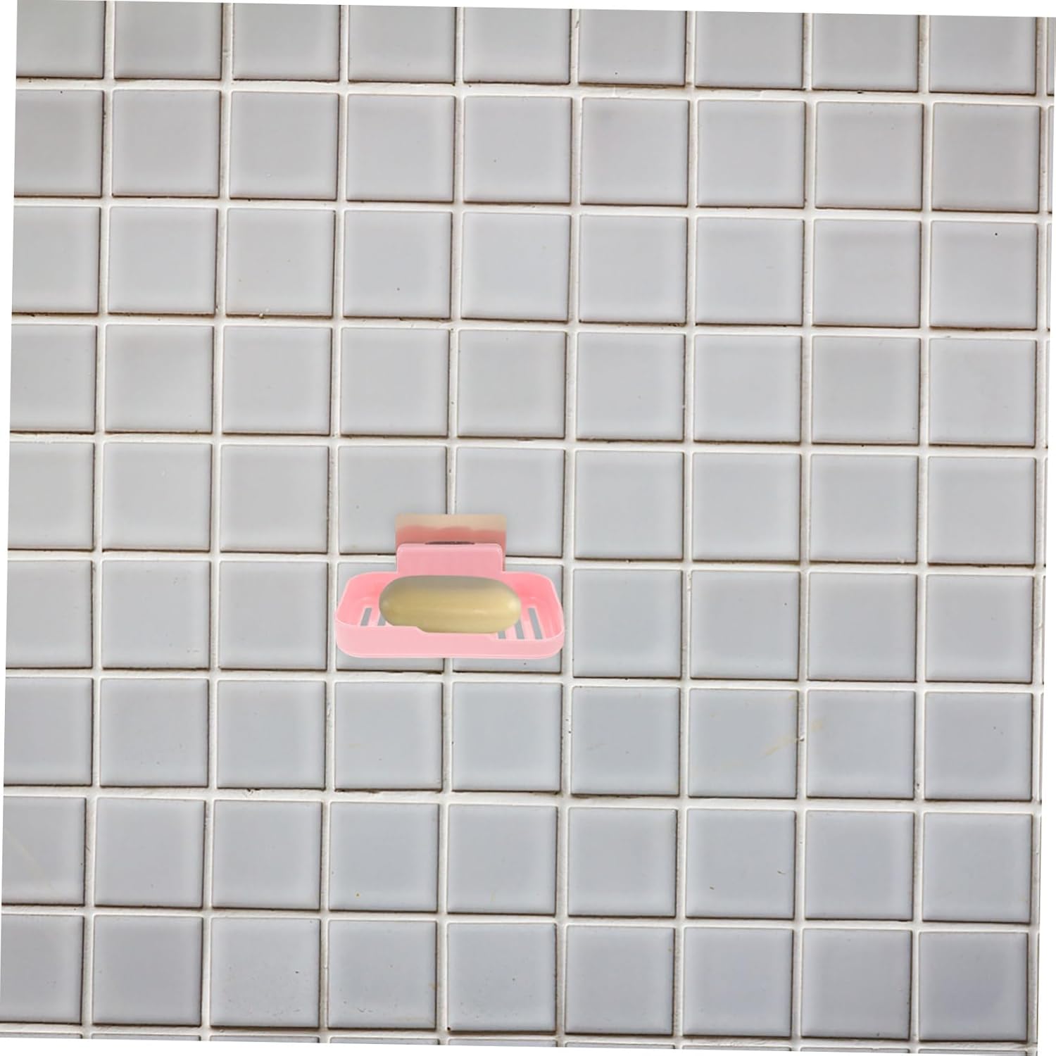 Zerodeko 2pcs Wall-Mounted Soap Dish with Adhesive Sturdy PP Material