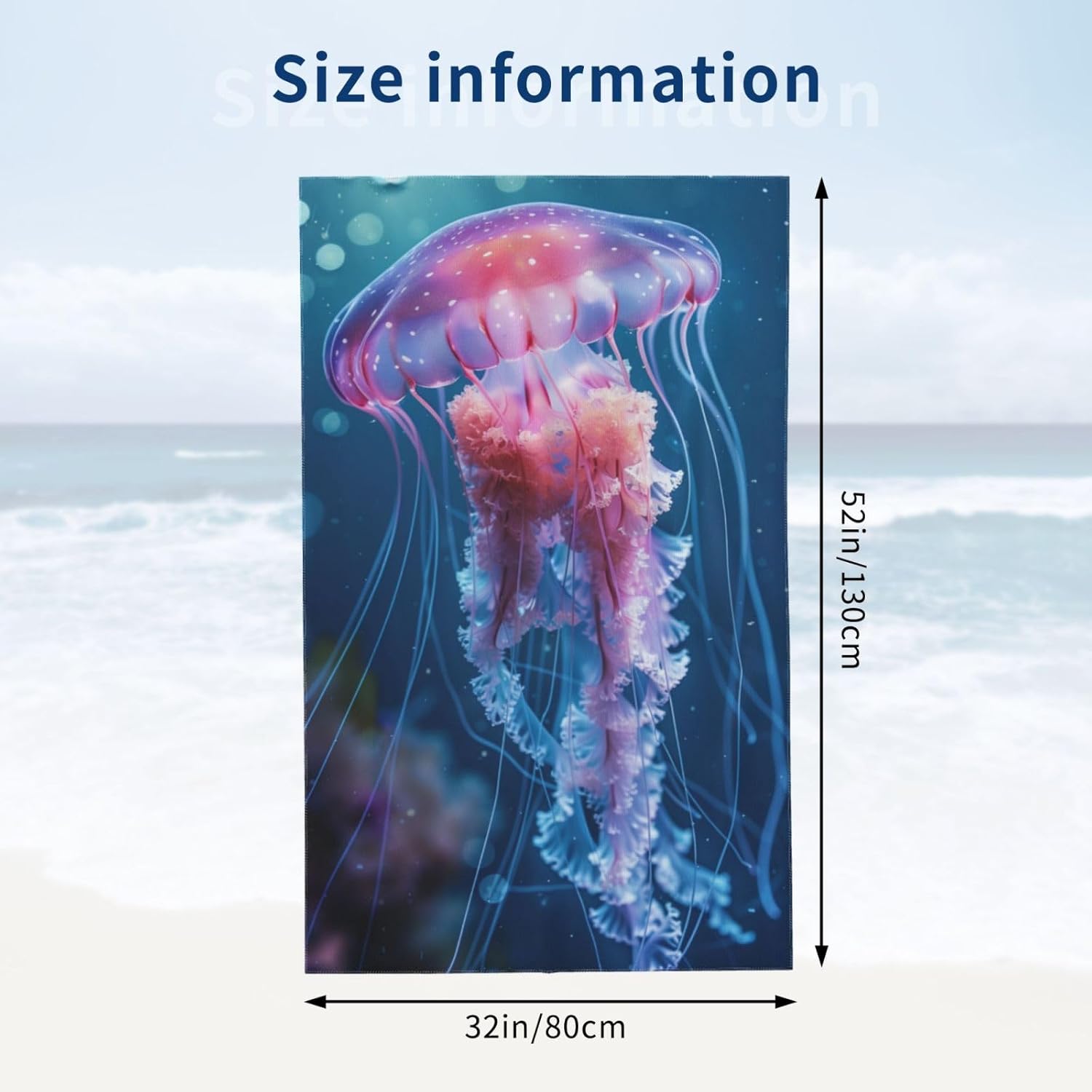 VANZEV Jellyfish Beach Towel - Quick Dry Microfiber