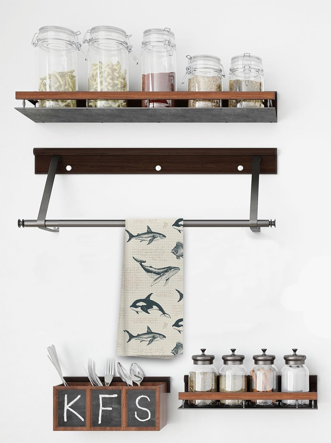 TNUW Ocean Animals Kitchen Towels 24x16 Inch