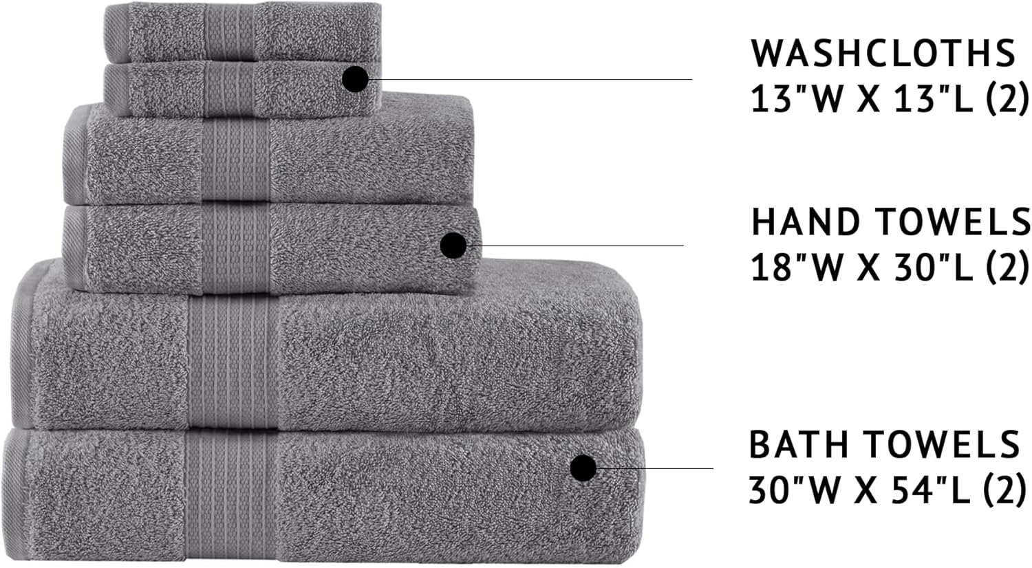 Madison Park Organic Cotton Towel Set with Charcoal