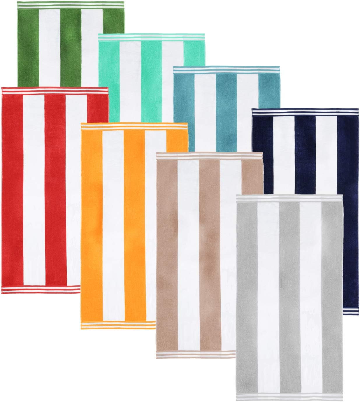 Superior Cotton Striped Beach Towels - Set of 2 Charcoal 1