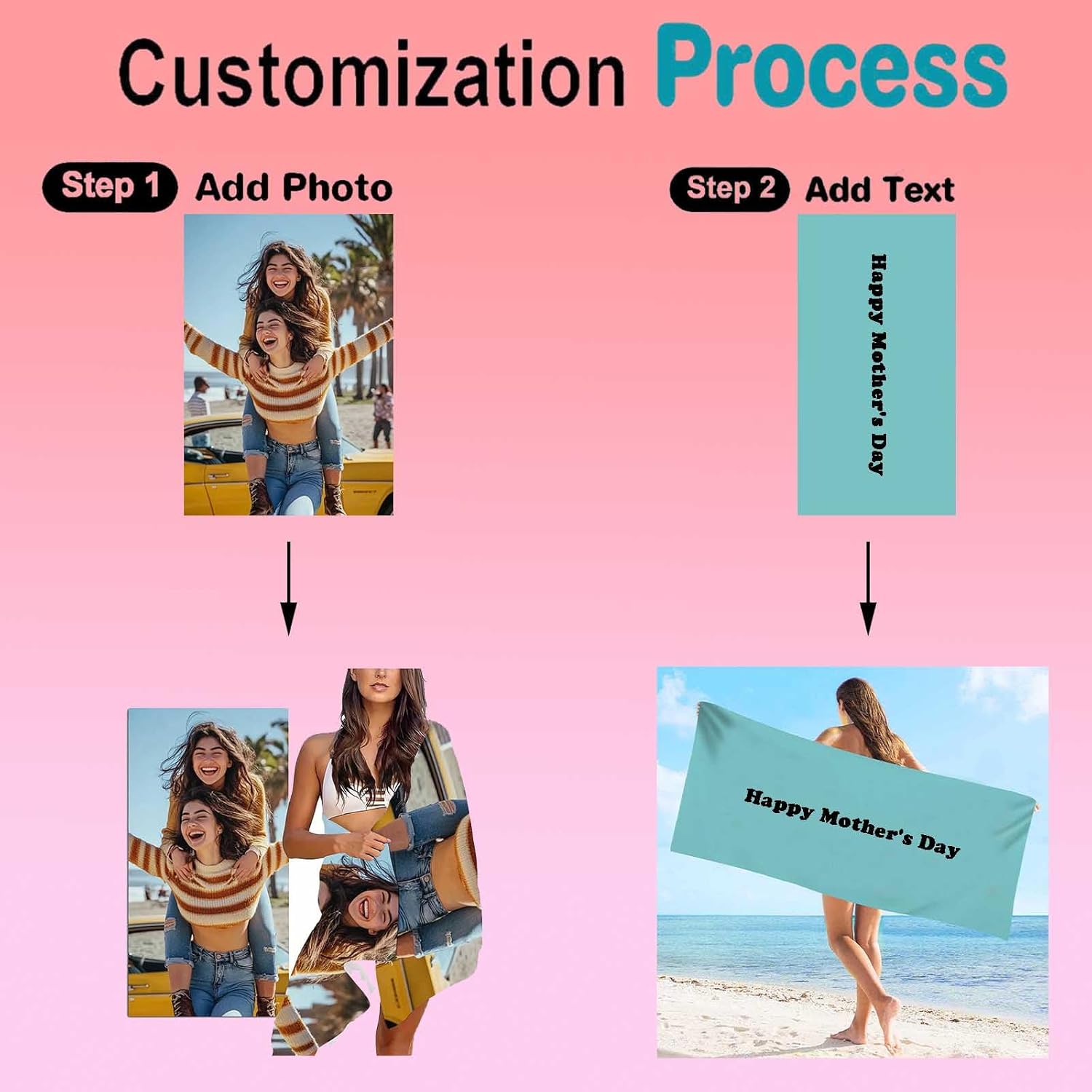 Personalized Beach Towel with Photo 35cm75cm