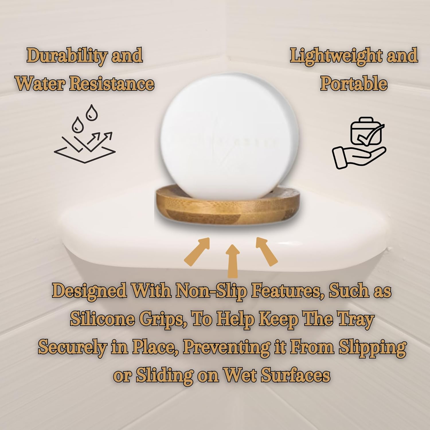 Bamboo Soap Dish Shower Steamer Holder