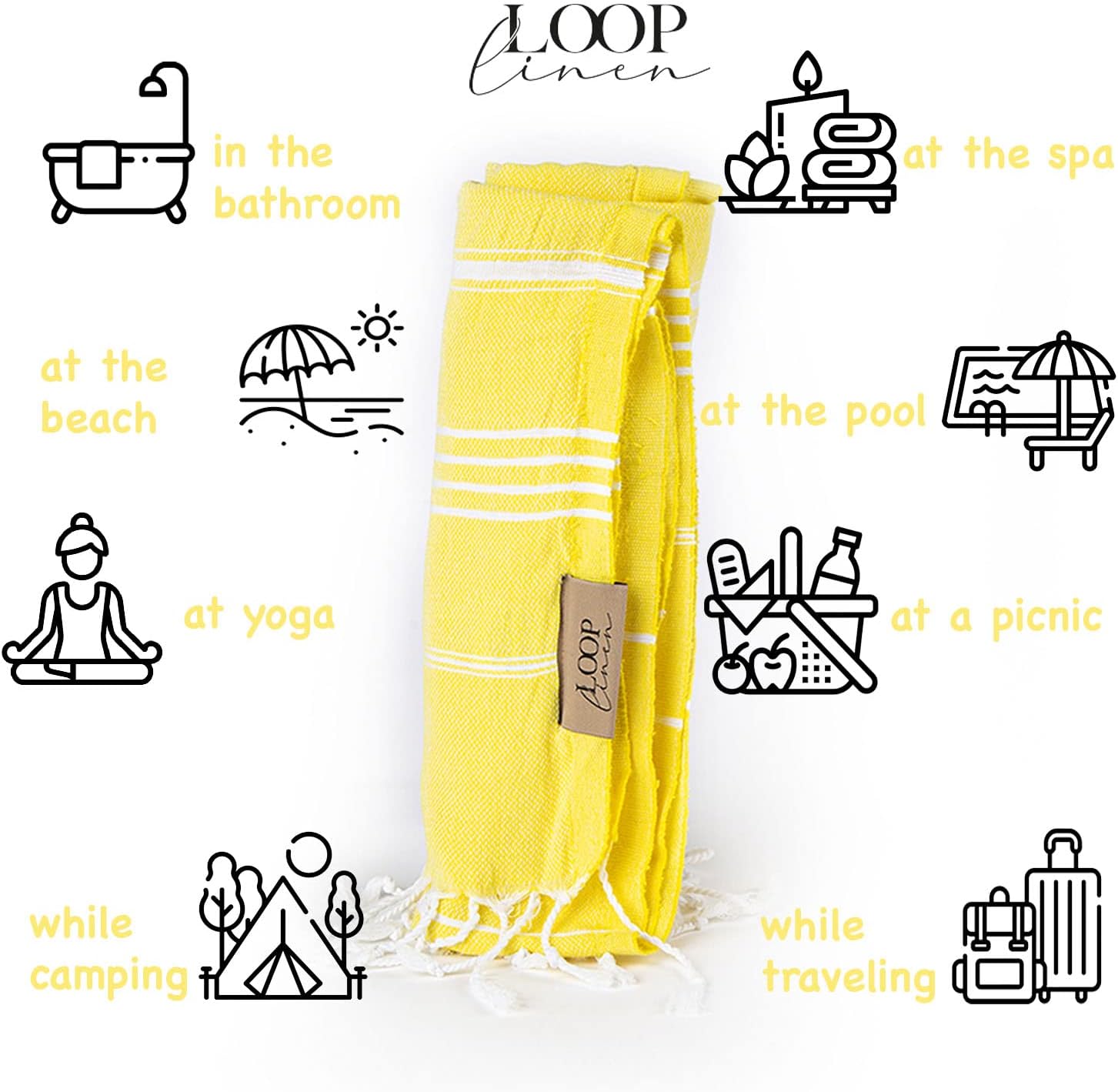 Loop Linen Turkish Beach Towel 37x71