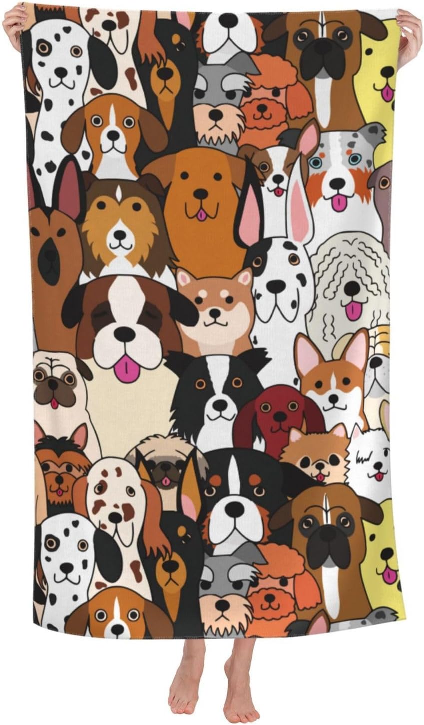 VOOHDDY Microfiber Beach Towel for Dogs and Kids