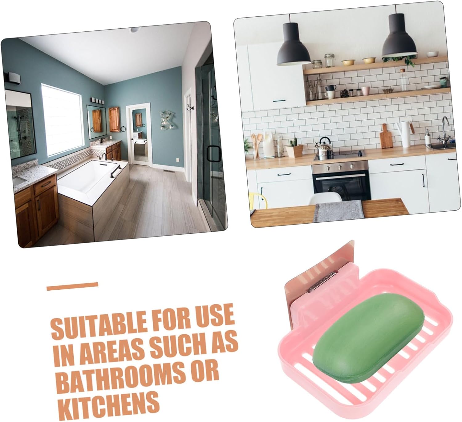 Space-Saving Bath Soap Dish Wall-Mounted Anti-Slip Adhesive Holder 1