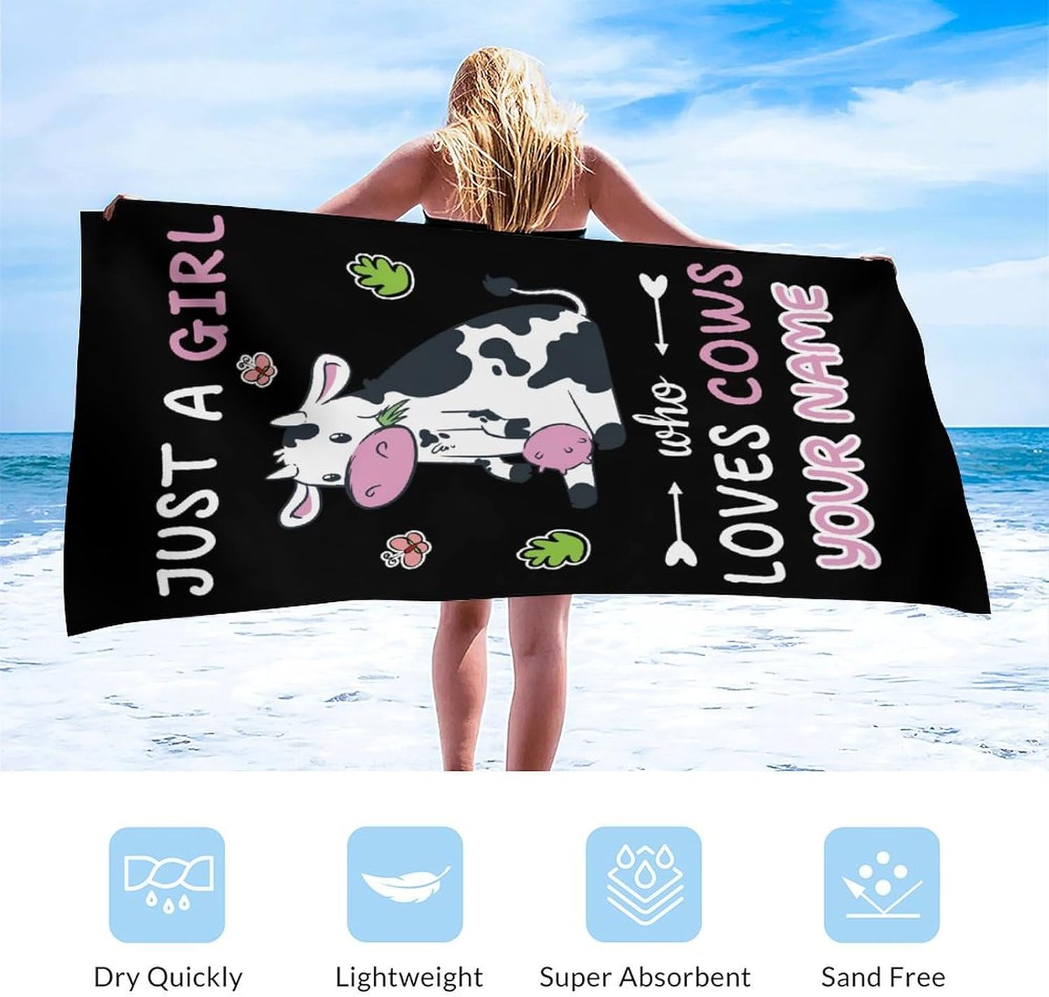 Custom Beach Towel for Kids - 30 x 60 Inches