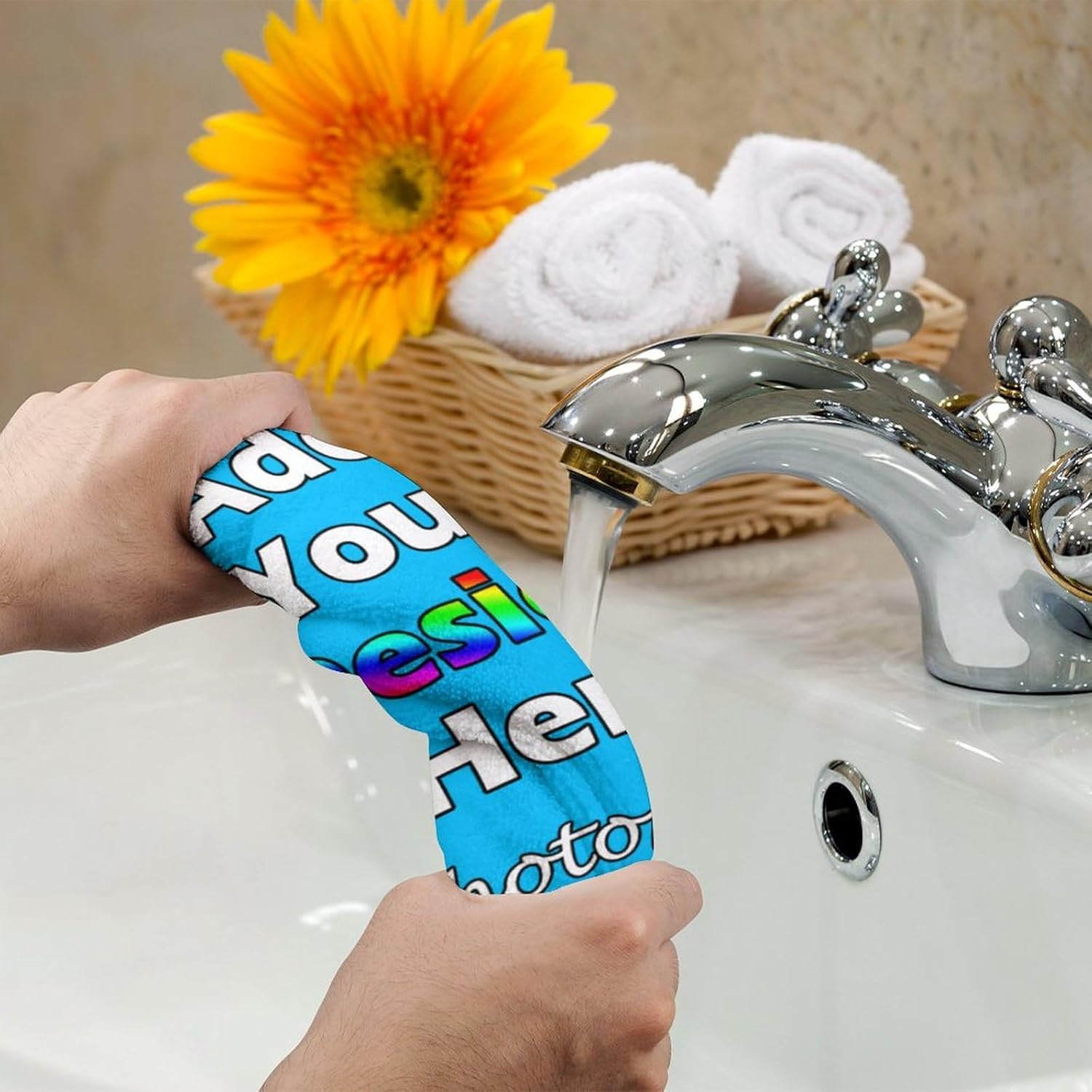 Custom Ultrafine Fiber Face Towel - Personalized Quick Dry Towel with Text and Image
