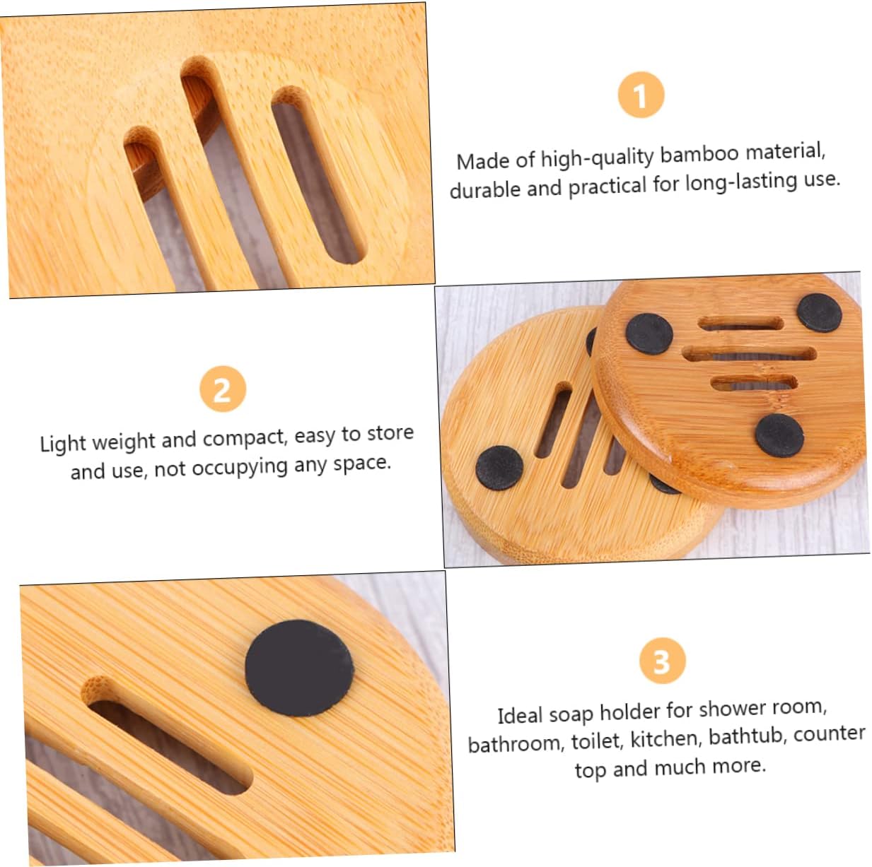 LIFKOME 3pcs Soap Dish Holder for Bathroom Kitchen 1