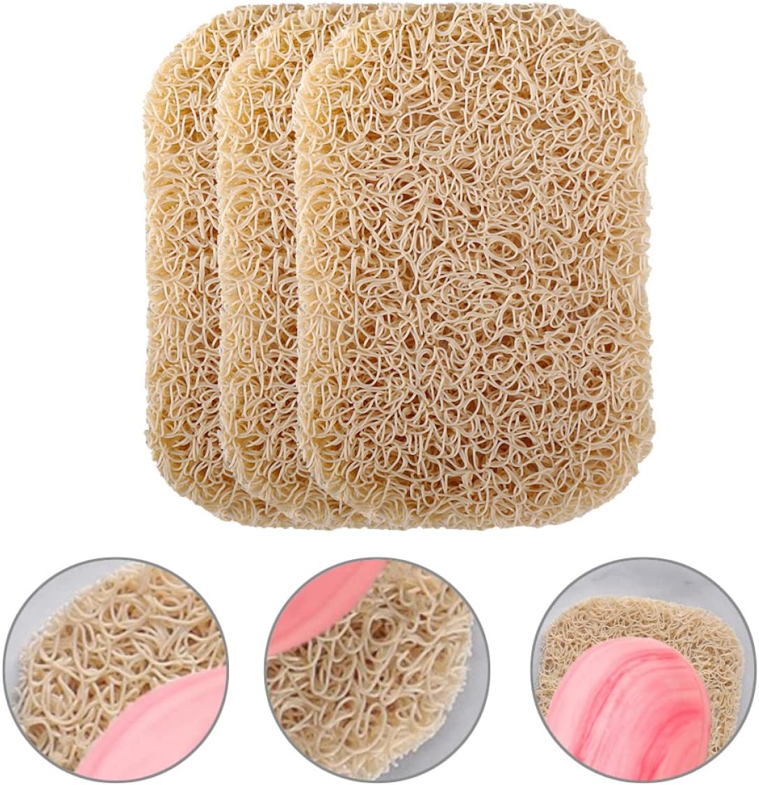 LIFKOME 3pcs Soap Dishes Set Non-Slip PVC Tray
