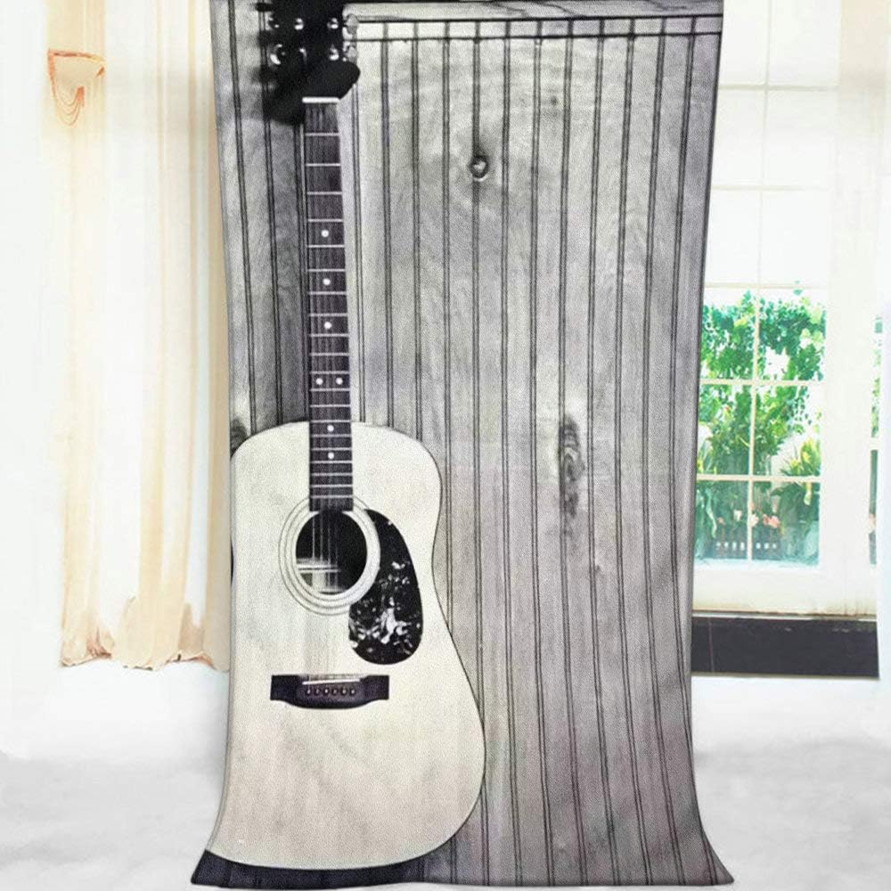 Moslion Soft Bath Towel Vintage Guitar Design