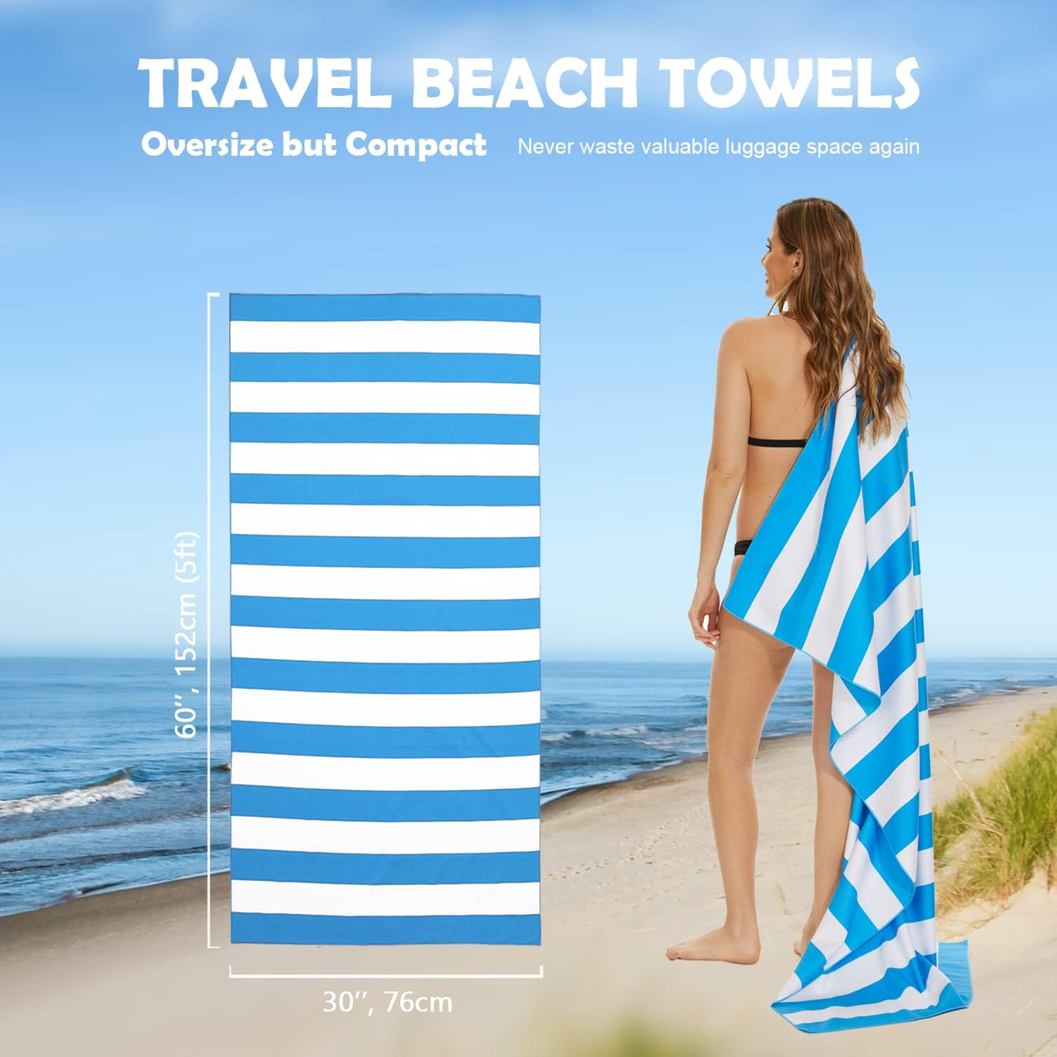 Your Choice Microfiber Quick Dry Sand-Free Beach Towel for Adults Kids