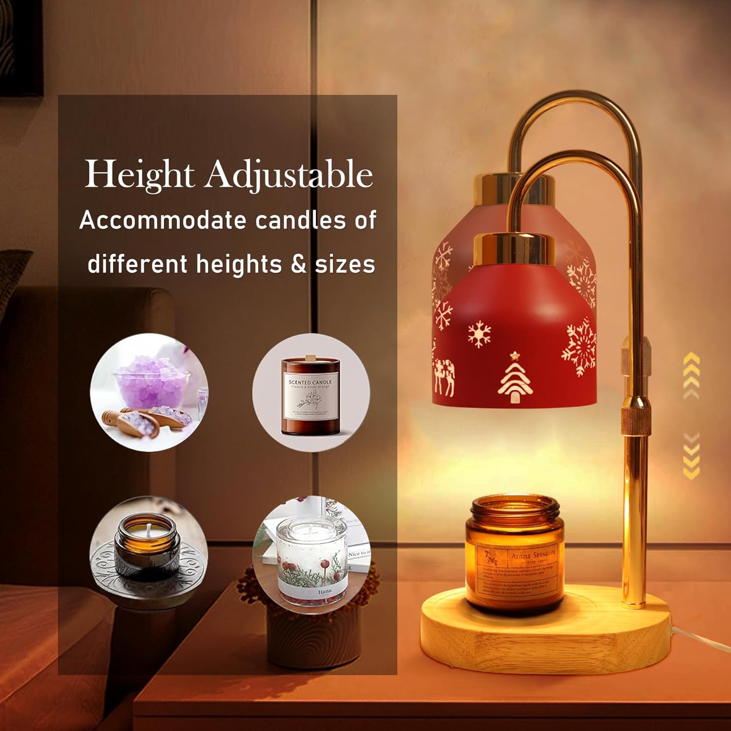 Loowoko Candle Warmer Lamp 2 Bulbs Dimmable with Timer