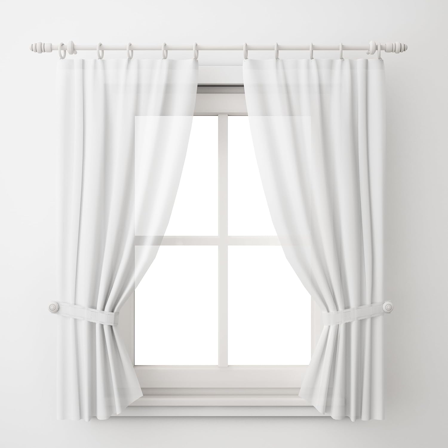 KAIY Set of 14 White Iron Clip Rings for Curtains 1
