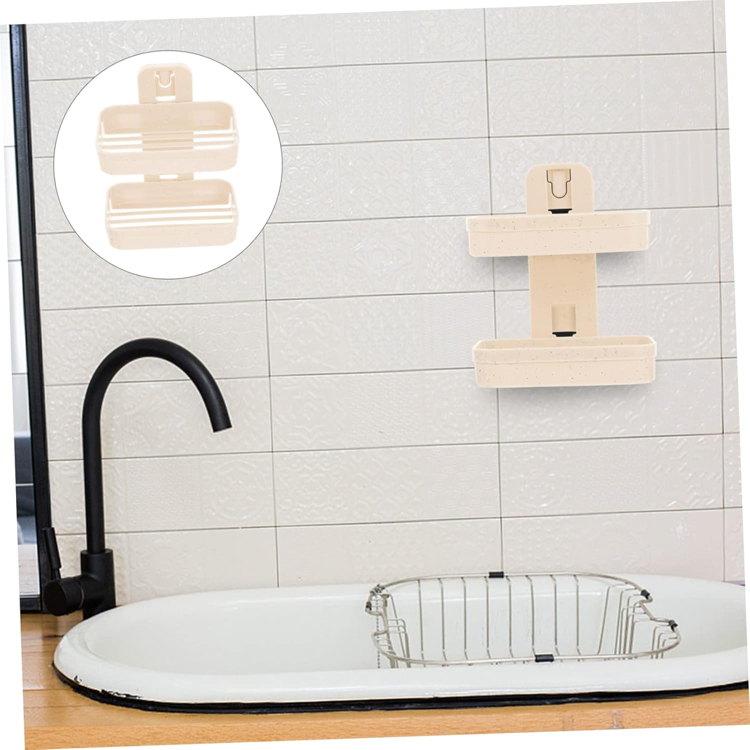 MAGICLULU Double Layer Soap Dish Holder Wall Mount Self Adhesive