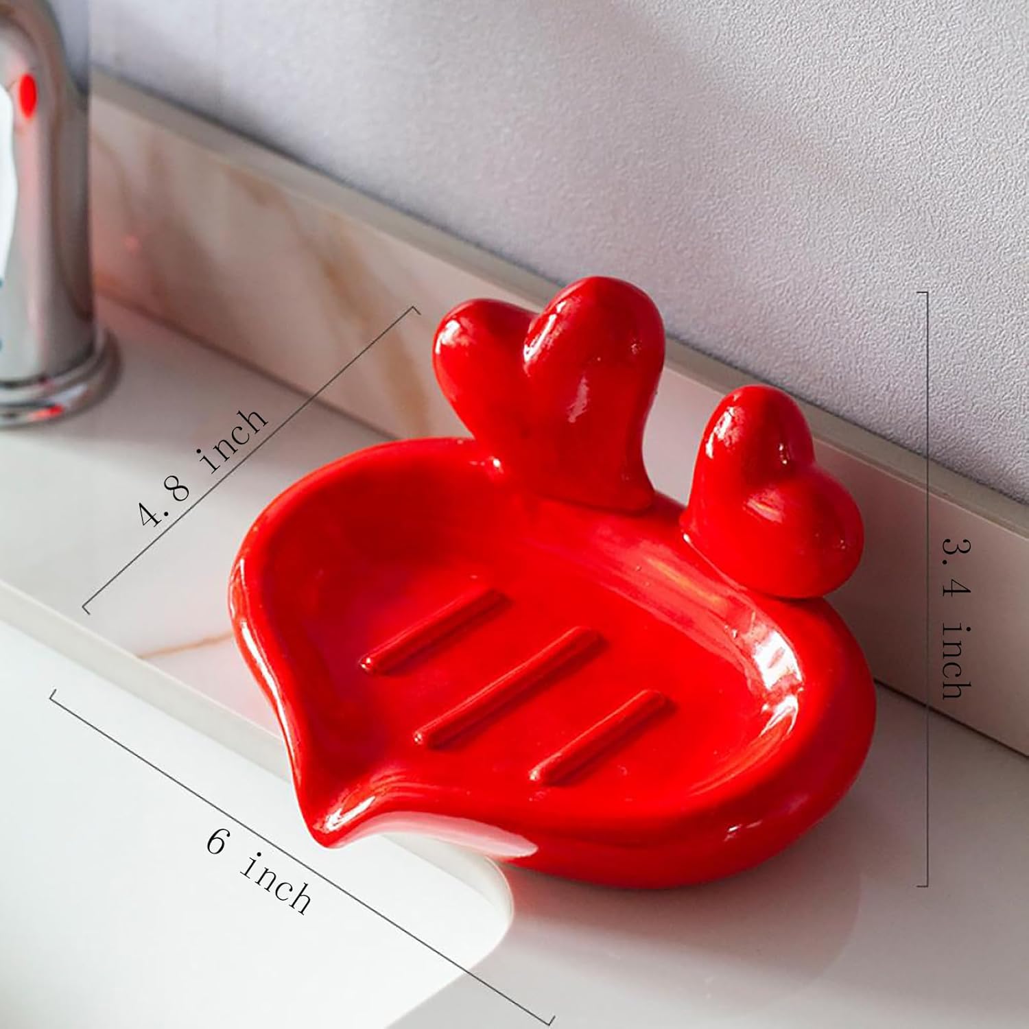 Gaolinci Heart-Shaped Soap Holder Ceramic Dish