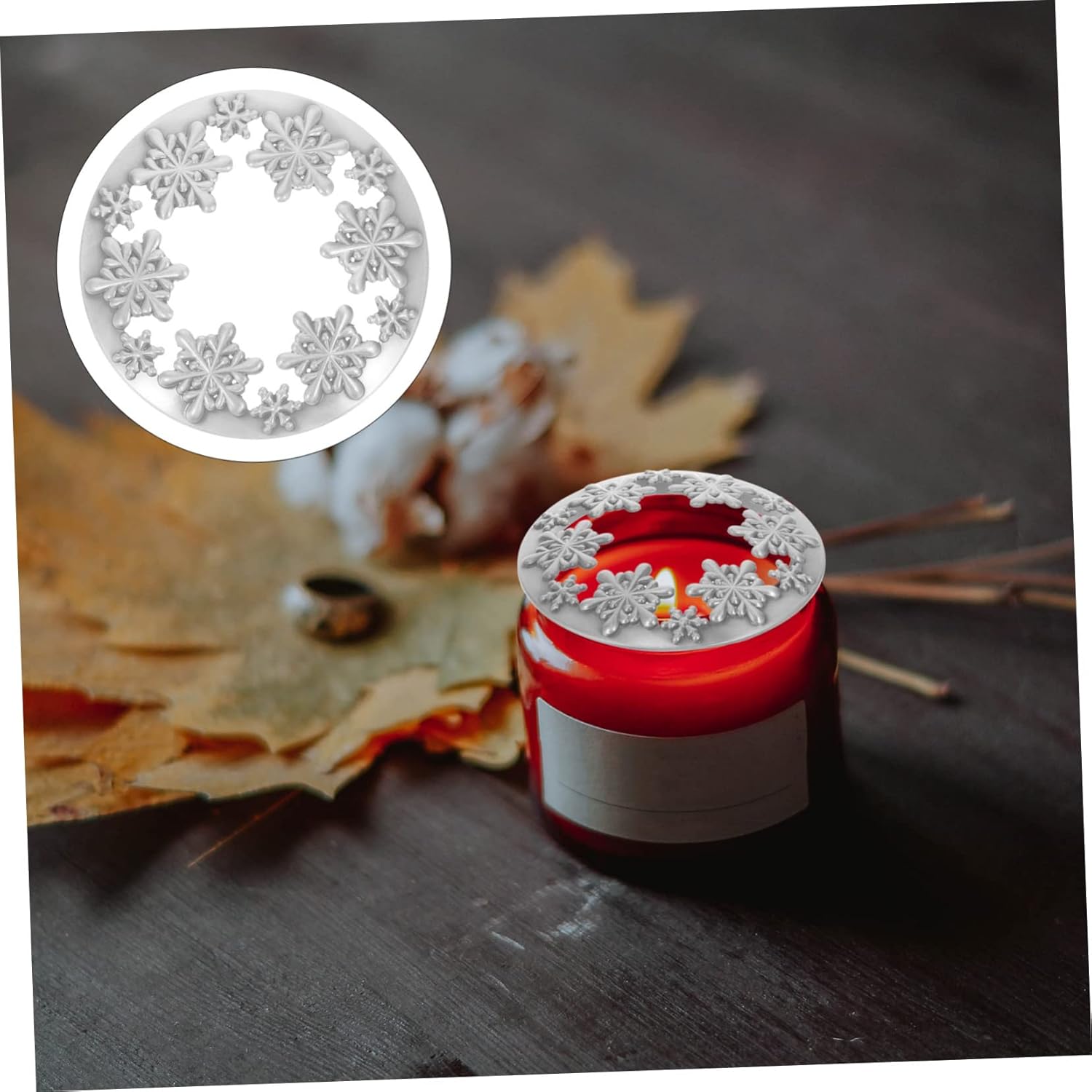 SEWACC Snowflake Candle Lid - Zinc Alloy Christmas Decor