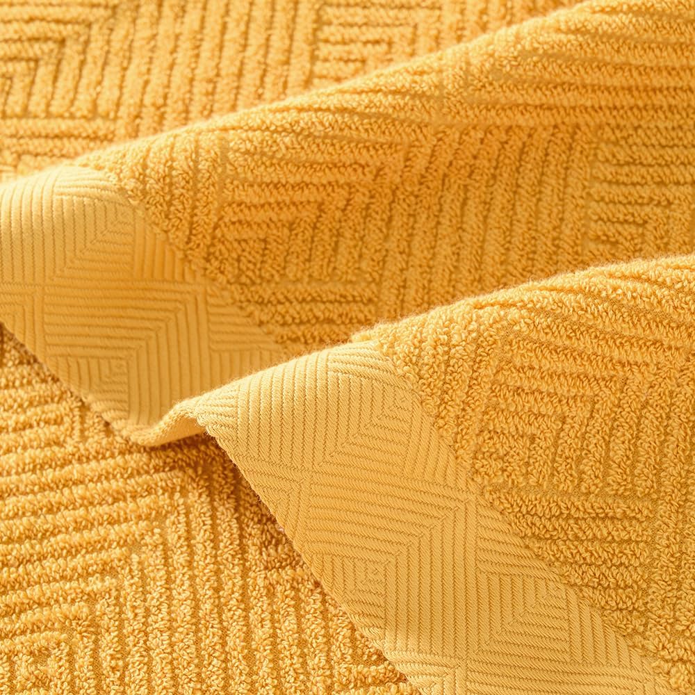 Sense Gnosis Yellow Striped Bath Towels Set of 2