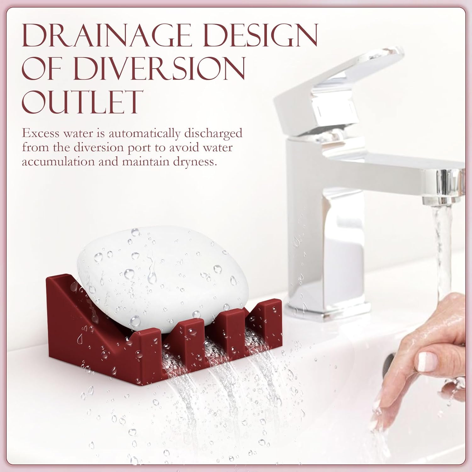 SAISN Silicone Soap Dish 2 Pack Non-Slip Self Draining