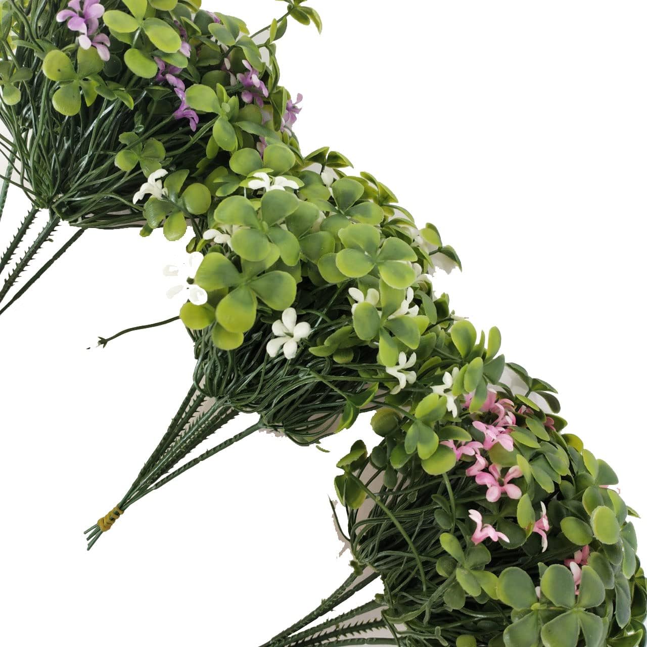 Alipher Artificial Clover Bushes 3PCS White Fake Greenery