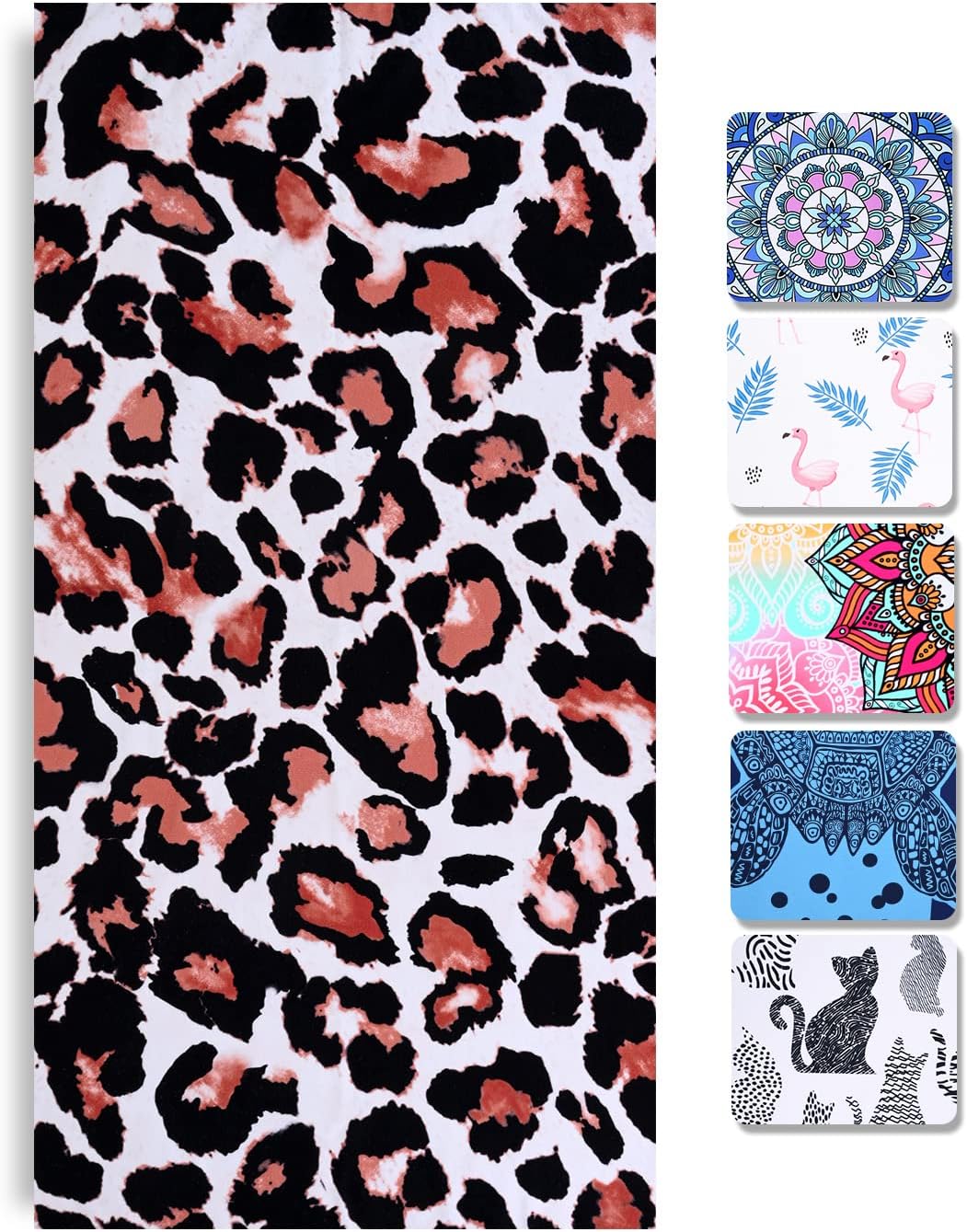 LIVILAN Leopard Print Beach Towel 24x48 Microfiber Lightweight Quick Dry Sand Proof