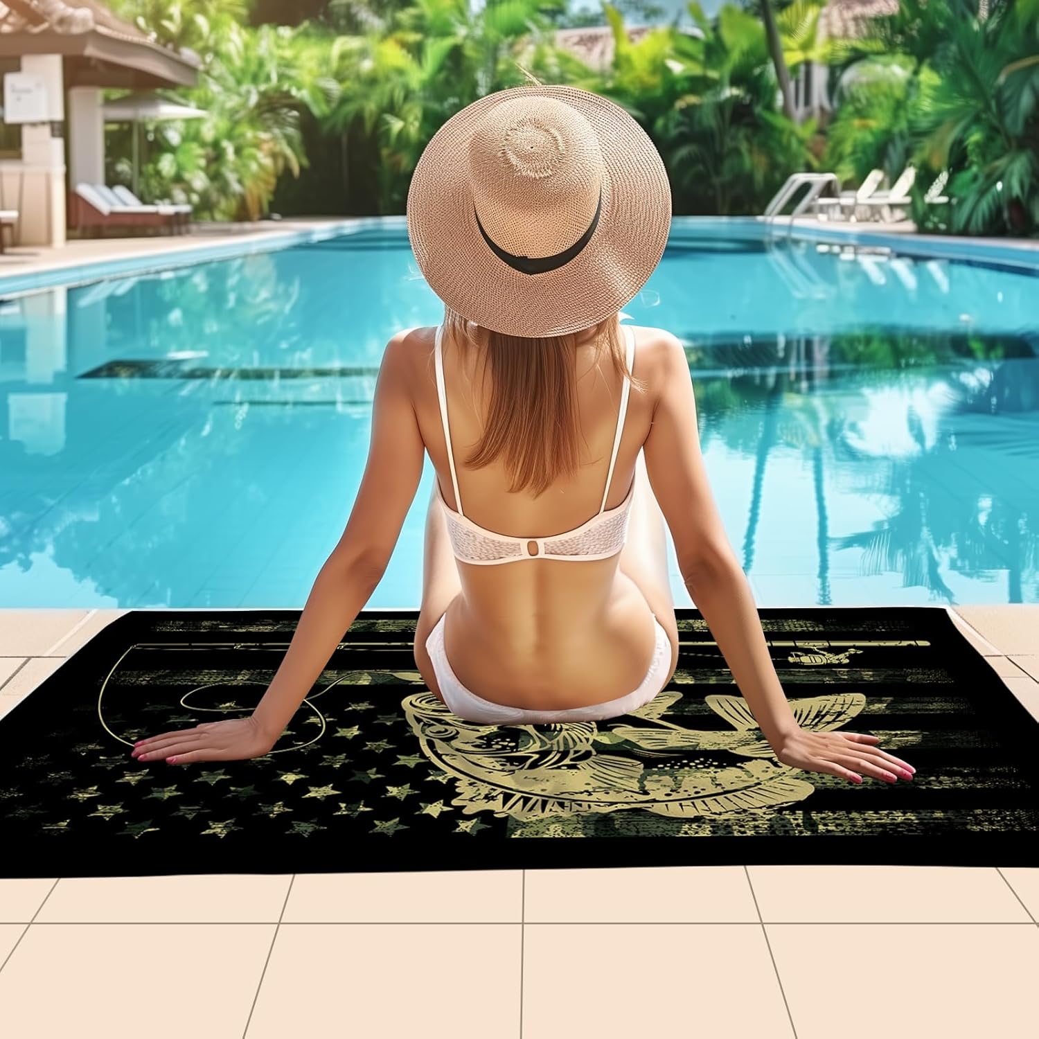 WZOMT Microfiber Camo Beach Towel 32x52 Inch