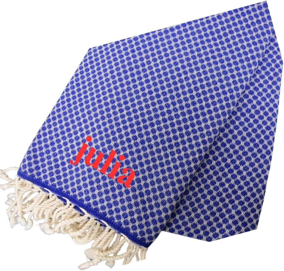 Personalized Turkish Cotton Beach Towel with Monogram