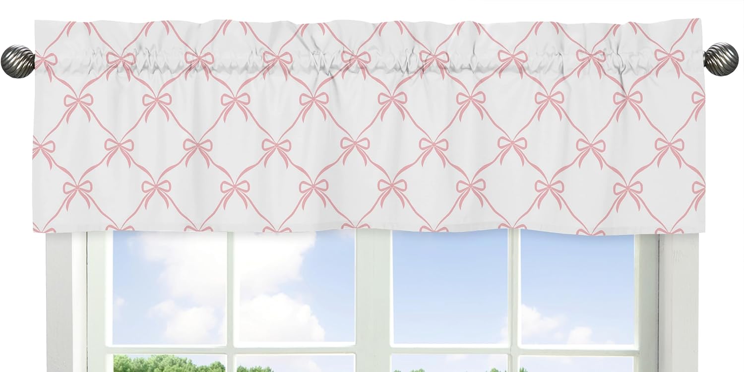 Sweet Jojo Designs Pink Bow Valance for Kids Room