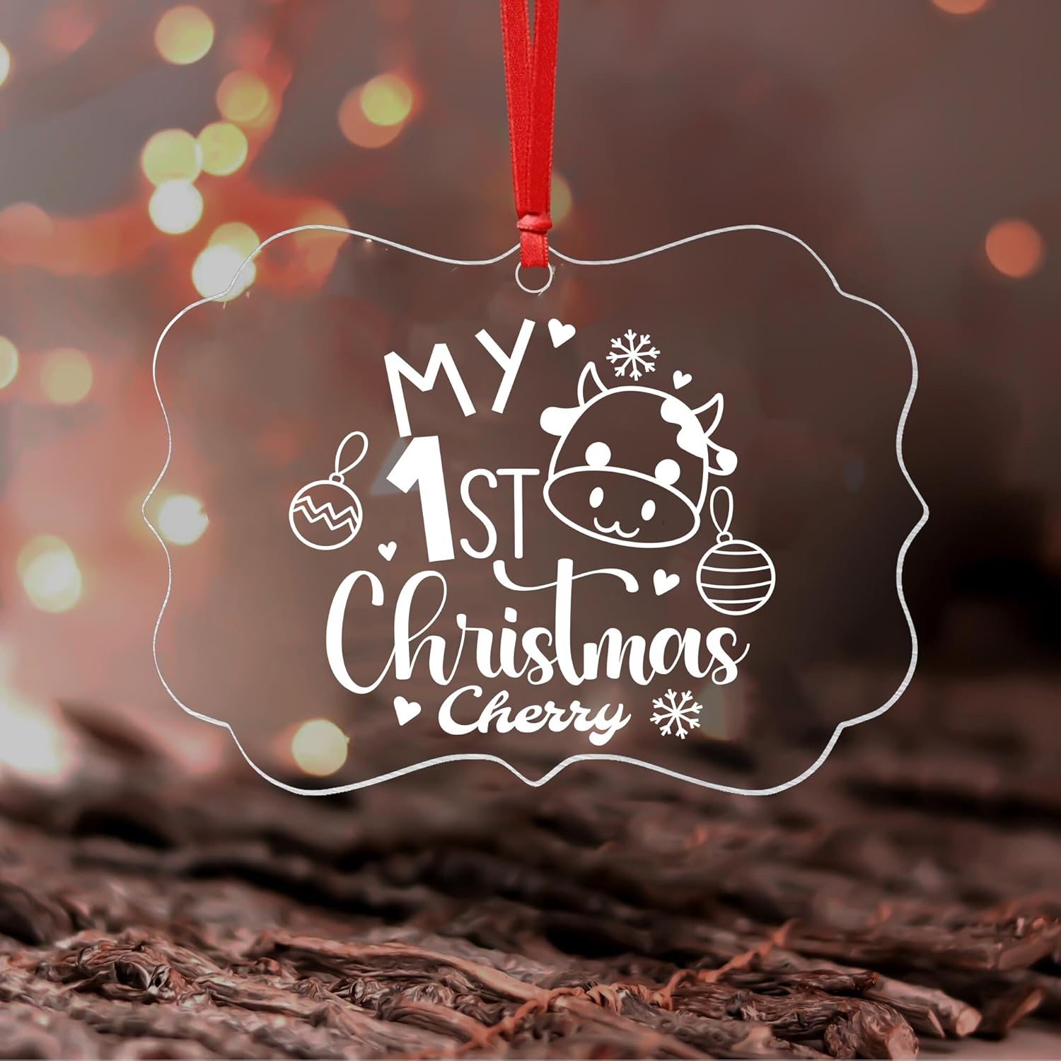 Personalized Babys First Christmas Ornament for Girl Boy 1