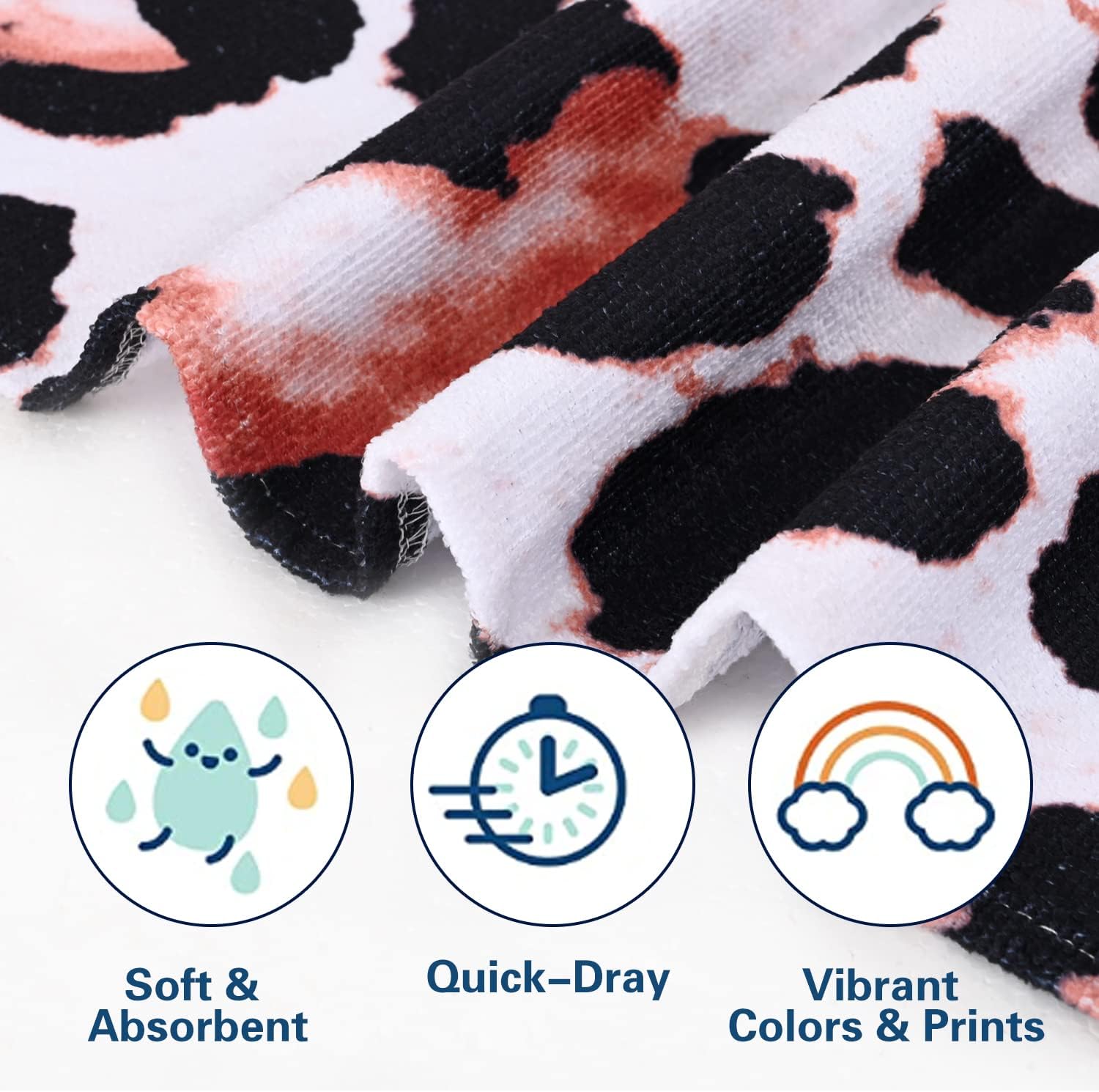 LIVILAN Leopard Print Beach Towel 24x48 Microfiber Lightweight Quick Dry Sand Proof