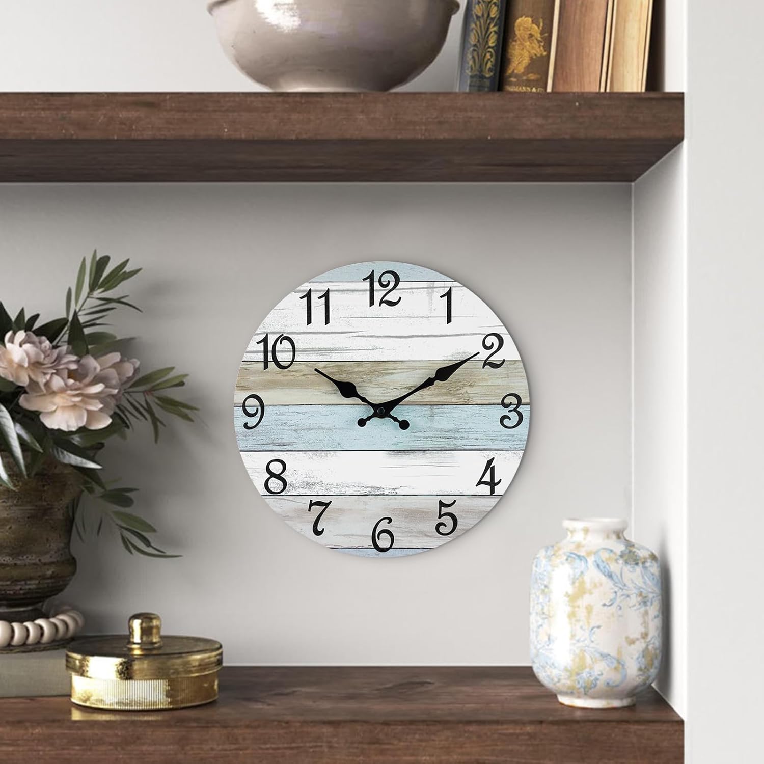 CHYLIN Silent Wall Clock 8 Rustic Decorative