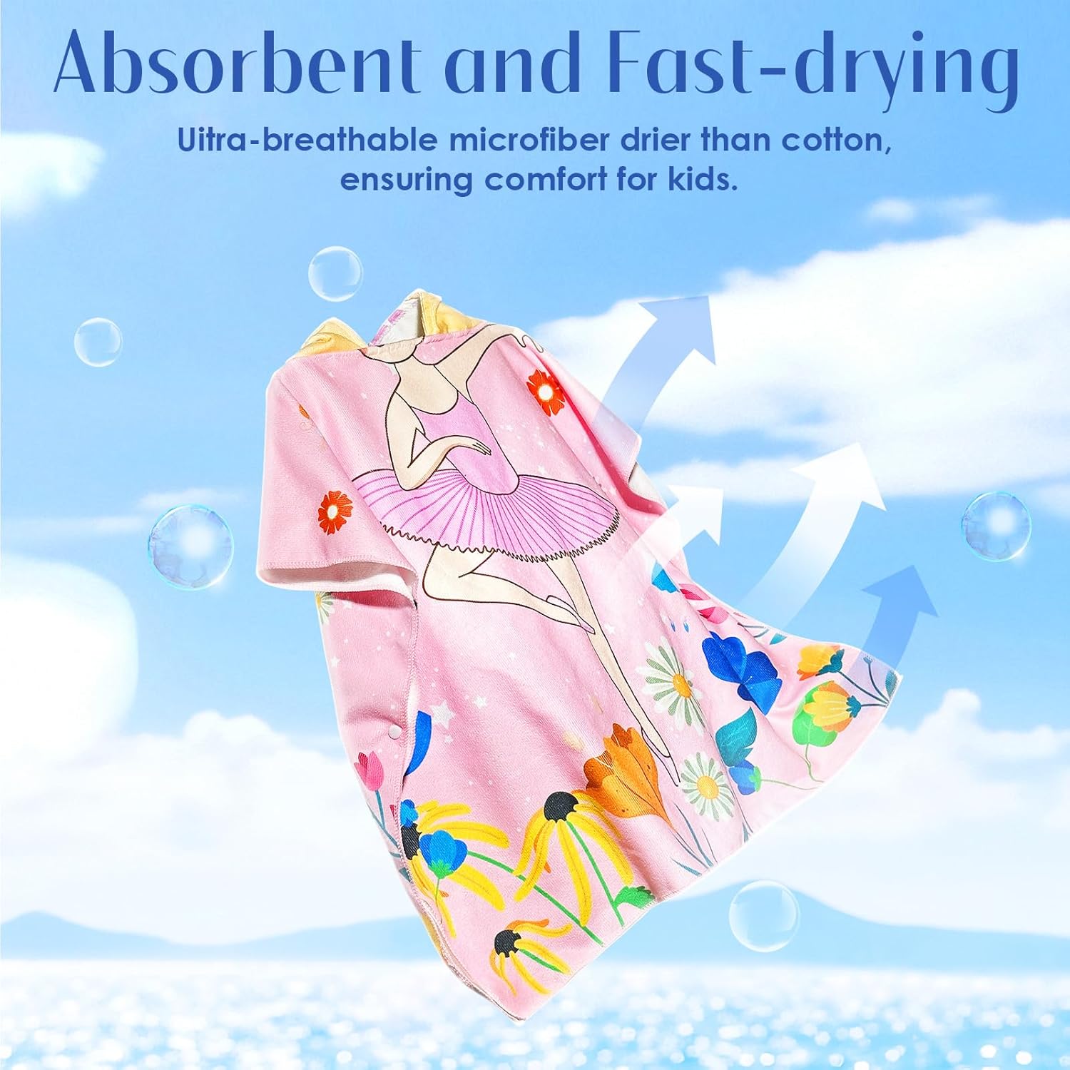 Ythuil Kids Hooded Beach Towel with Backpack