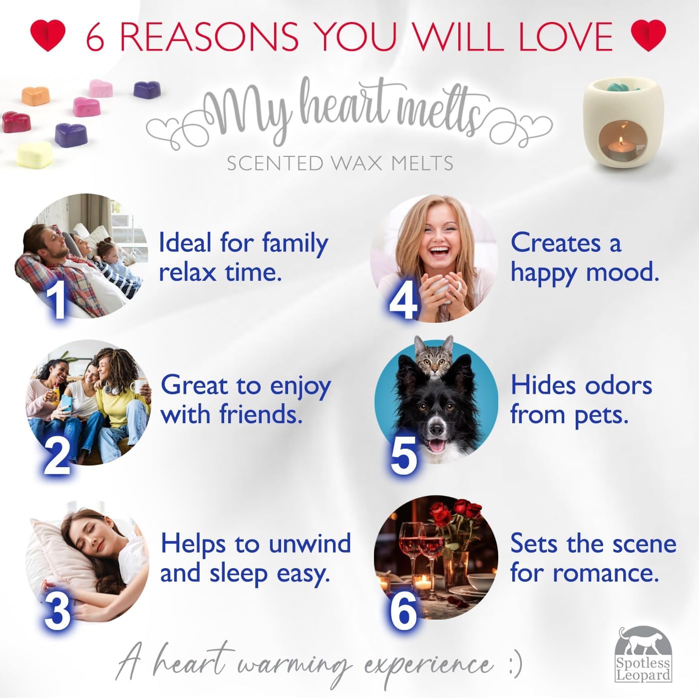 16 Red Roses Wax Melts - Heart Shaped Valentine Gifts