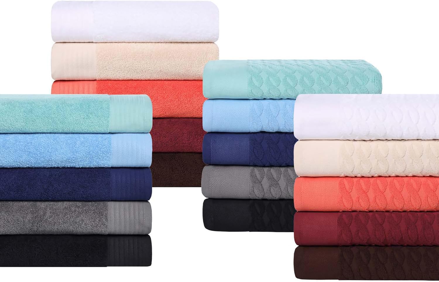 Superior Turkish Cotton Jacquard 4-Piece Bath Towel Set