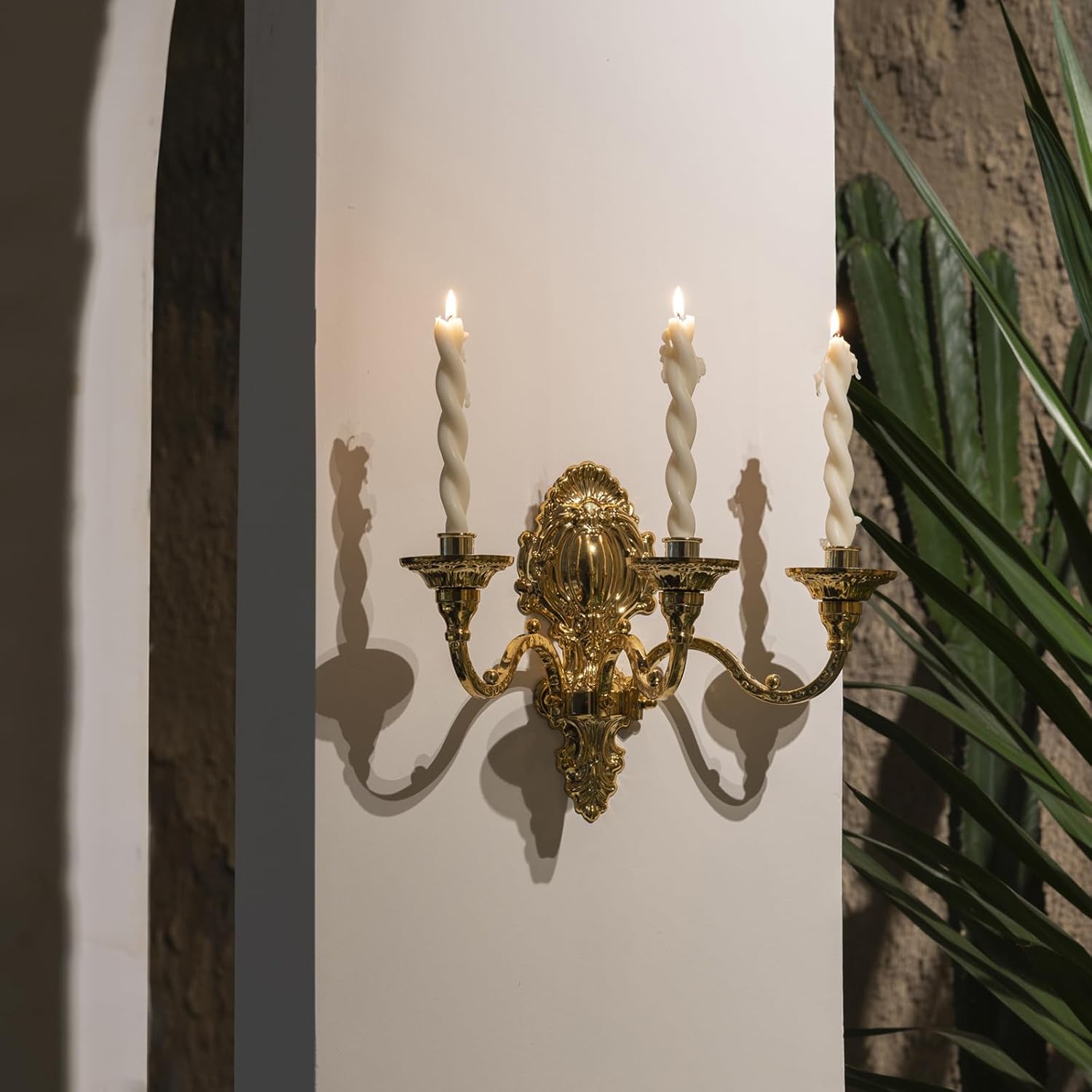 Capesaro 3-Candle Wall Sconces with Gold Crown