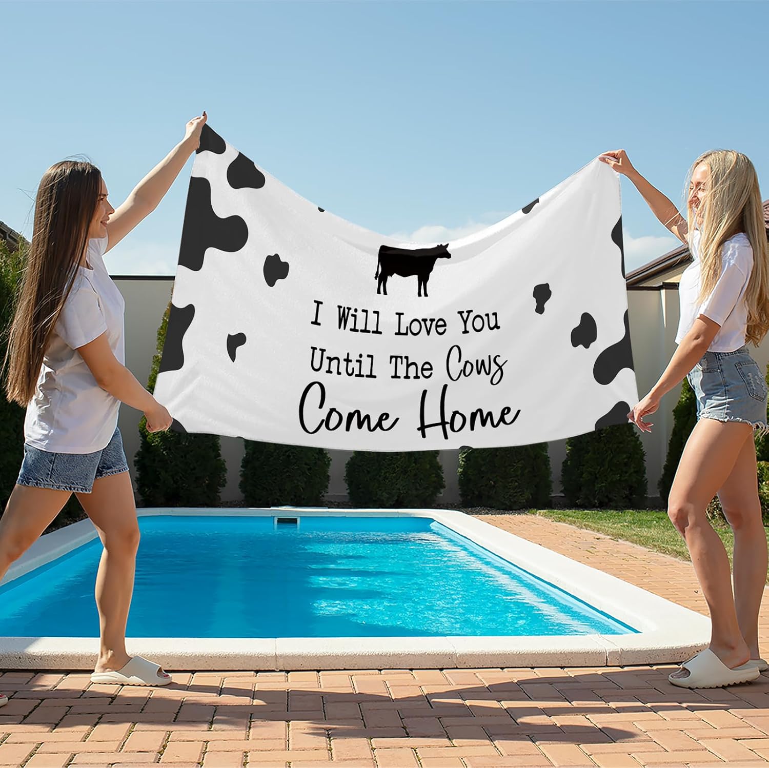 Ill Love You Till The Cows Come Home Beach Towel 29x60in
