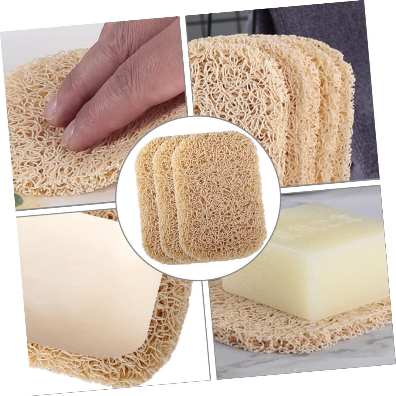 Hoement 3pcs PVC Soap Tray Holder with Non-Slip Design