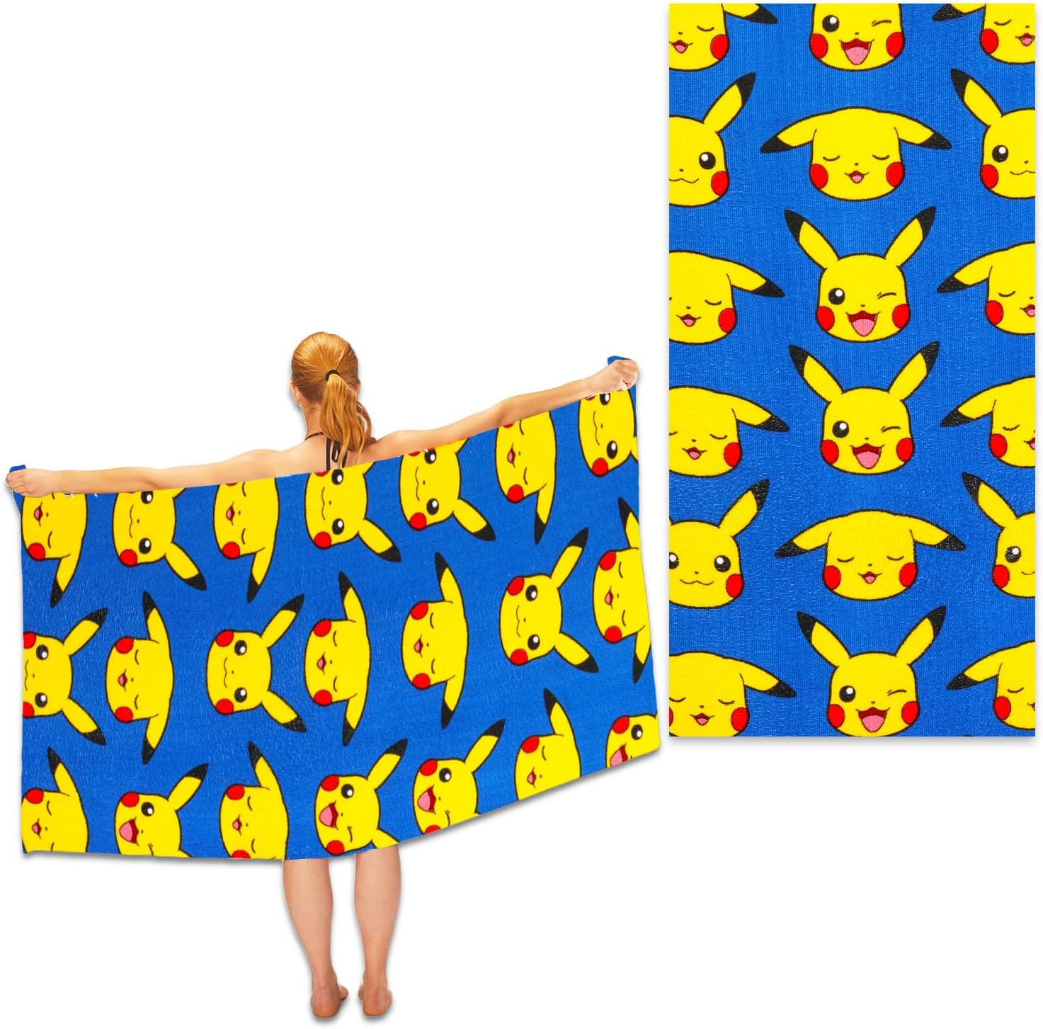 Pokemon Beach Towel Set - Pikachu Pool Towel Stickers