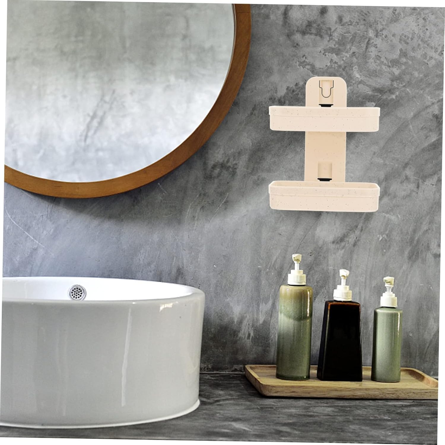 ABOOFAN 2-Layer Wall Soap Holder No Drilling Required