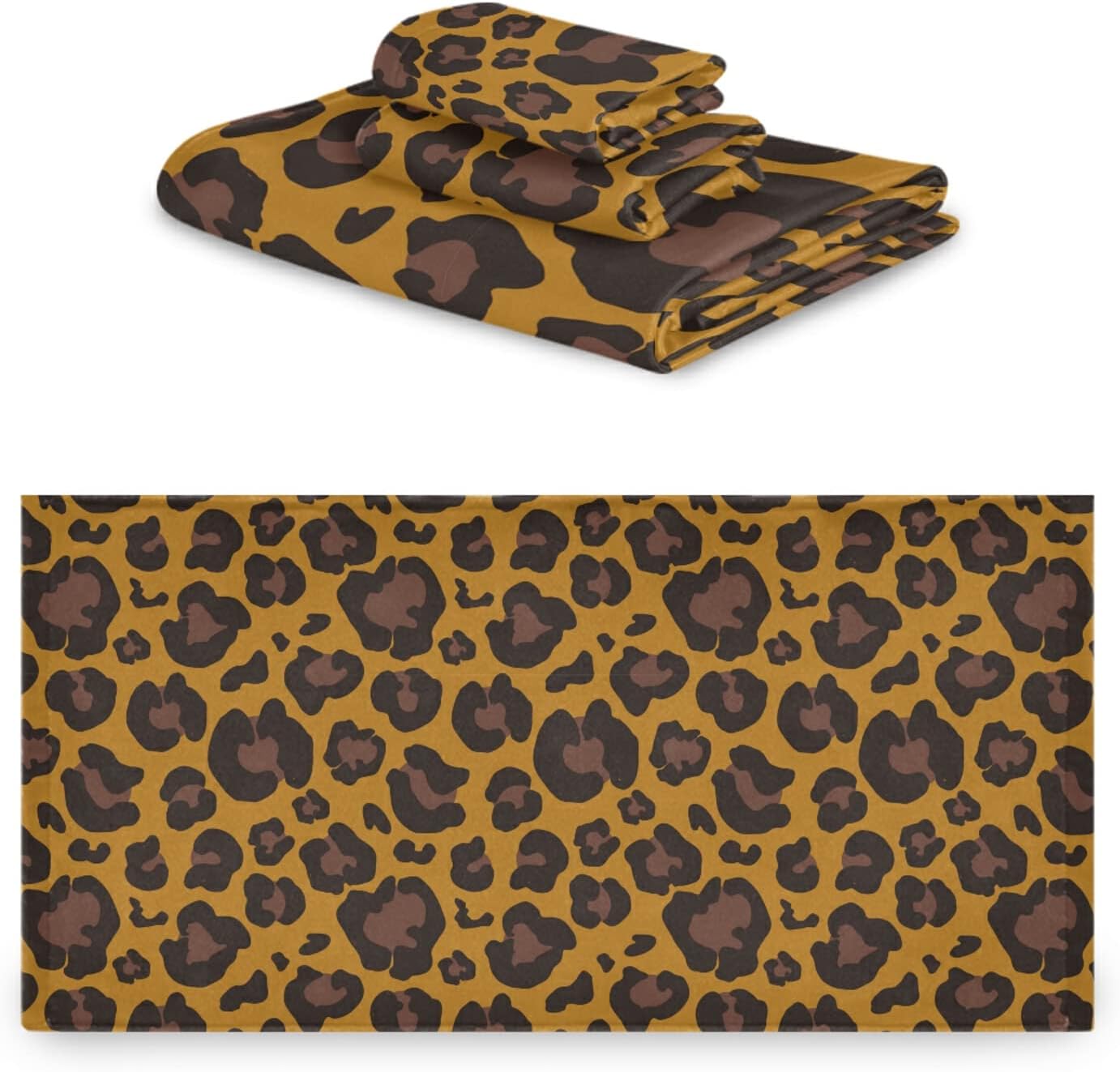 Susiyo 3-Piece Towel Set Leopard Skin Pattern