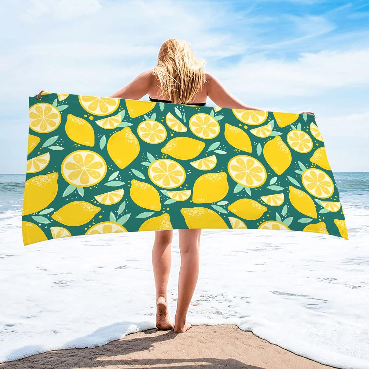 Lovskoo Microfiber Beach Towel for Adults 30x60 Inch Quick Dry Sandproof